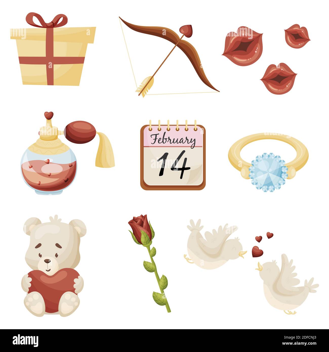 Valentines day set. Vector illustration Stock Vector Image & Art - Alamy