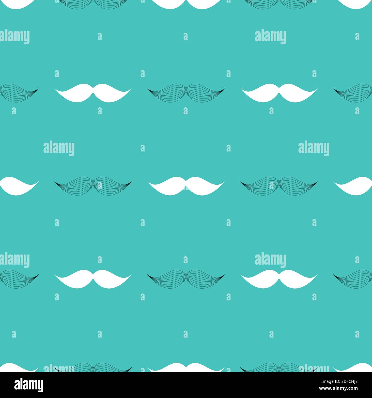 Mustache Seamless Pattern, Father s Day Background Vector Illustration EPS10 Stock Vector