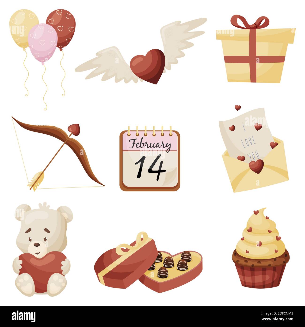 Valentines day set. Vector illustration Stock Vector Image & Art - Alamy
