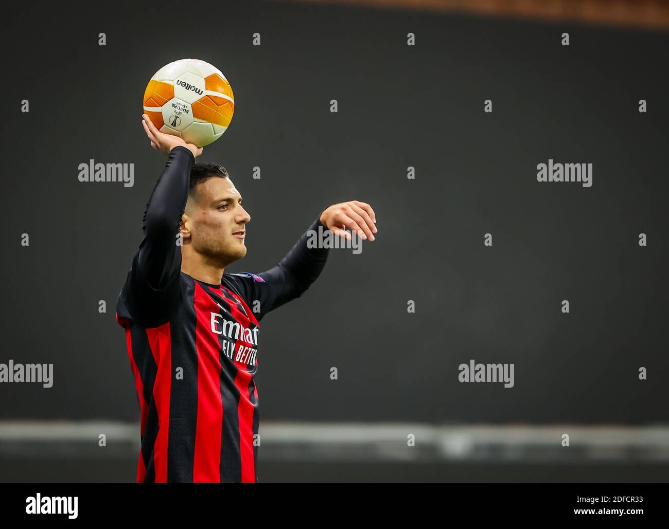 Diogo Dalot Of Ac Milan During The Uefa Europa League 2020 21 Football Match Between Ac Milan Vs Celtic Fc At The San Siro Stad Lm Stock Photo Alamy