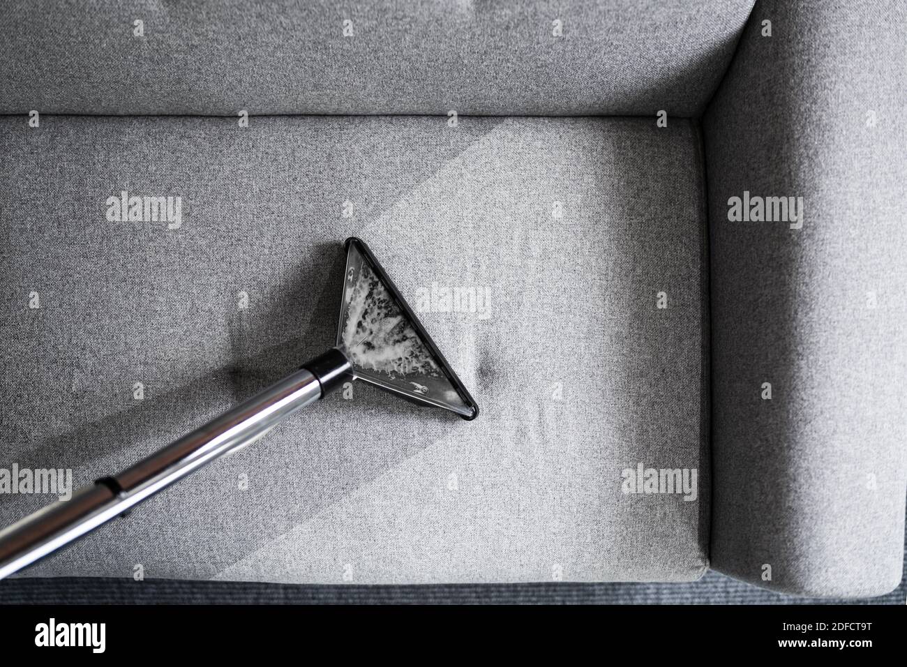 Professional Sofa Cleaning Service Using Vacuum Cleaner Stock Photo Alamy