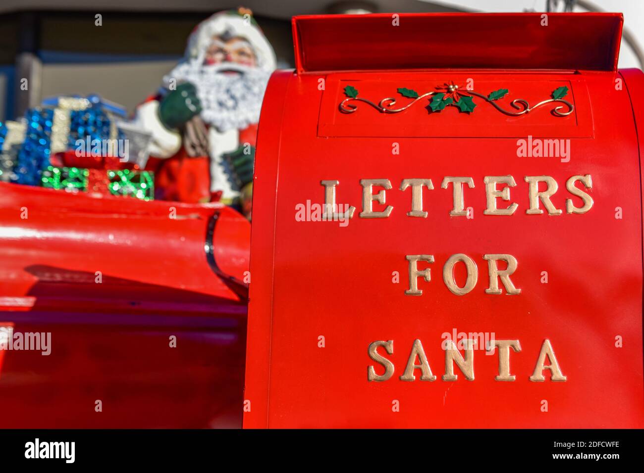 A postbox for letters to Santa Claus  - Christmas decorations / post box Stock Photo