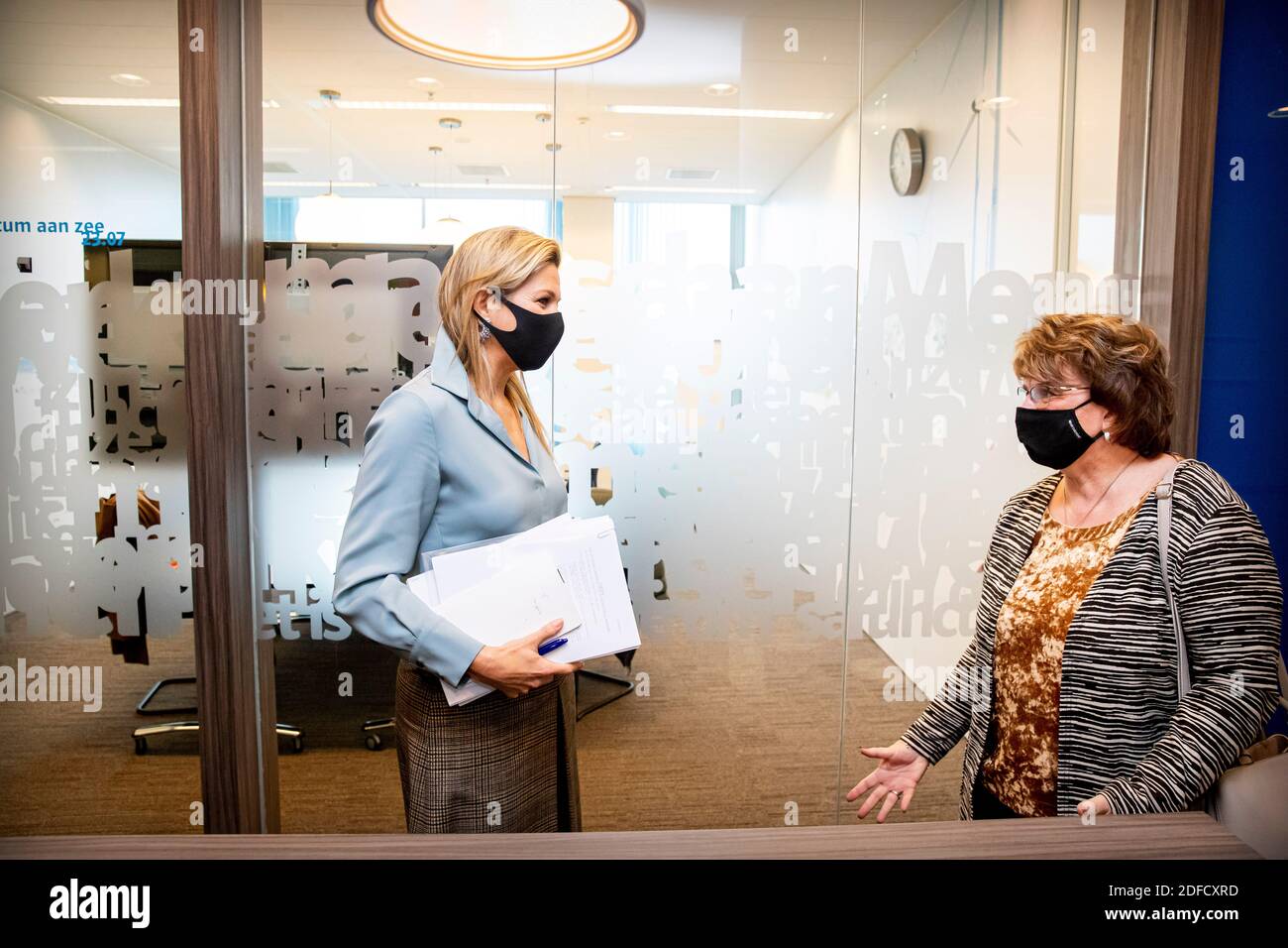 Queen Maxima of the Netherlands visits the Dutch employee insurances (UWV) in Amsterdam, 4 December 2020. Queen Maxima visits the UWV as member of the Dutch Committee for Entrepreneurship together with Mariette Hamer of the Social Ecomic Council. Photo: Patrick van Katwijk/ | Stock Photo