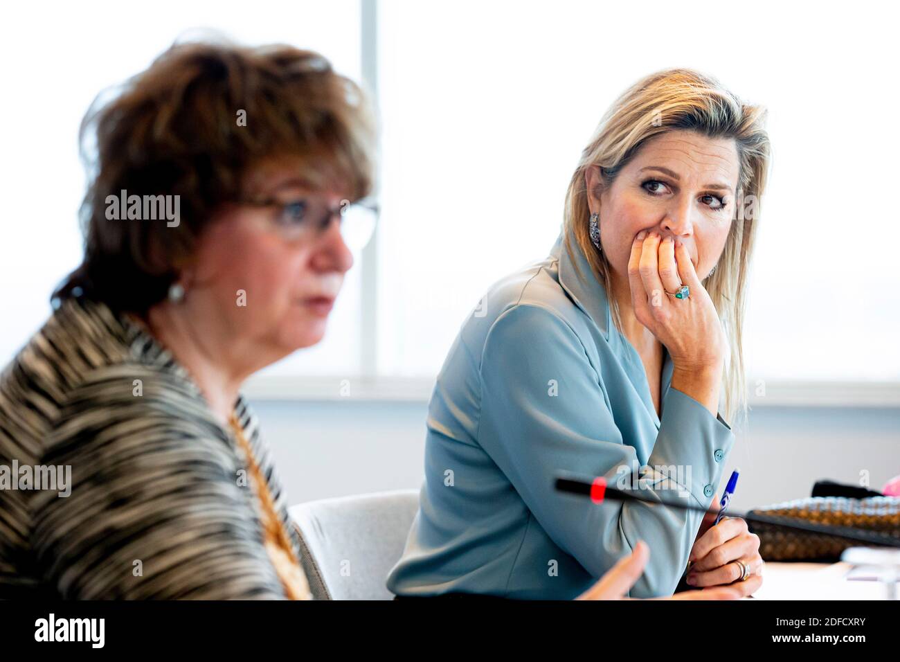 Queen Maxima of the Netherlands visits the Dutch employee insurances (UWV) in Amsterdam, 4 December 2020. Queen Maxima visits the UWV as member of the Dutch Committee for Entrepreneurship together with Mariette Hamer of the Social Ecomic Council. Photo: Patrick van Katwijk/ | Stock Photo