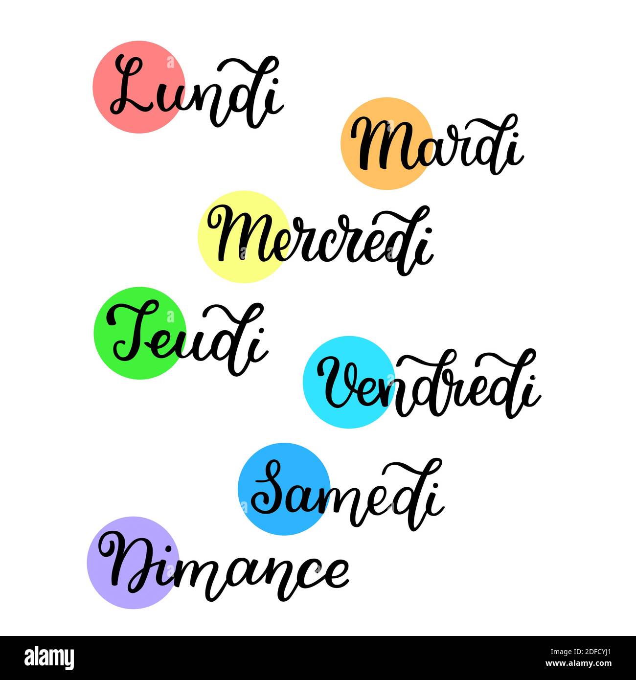 French days of the week Stock Vector Images Alamy