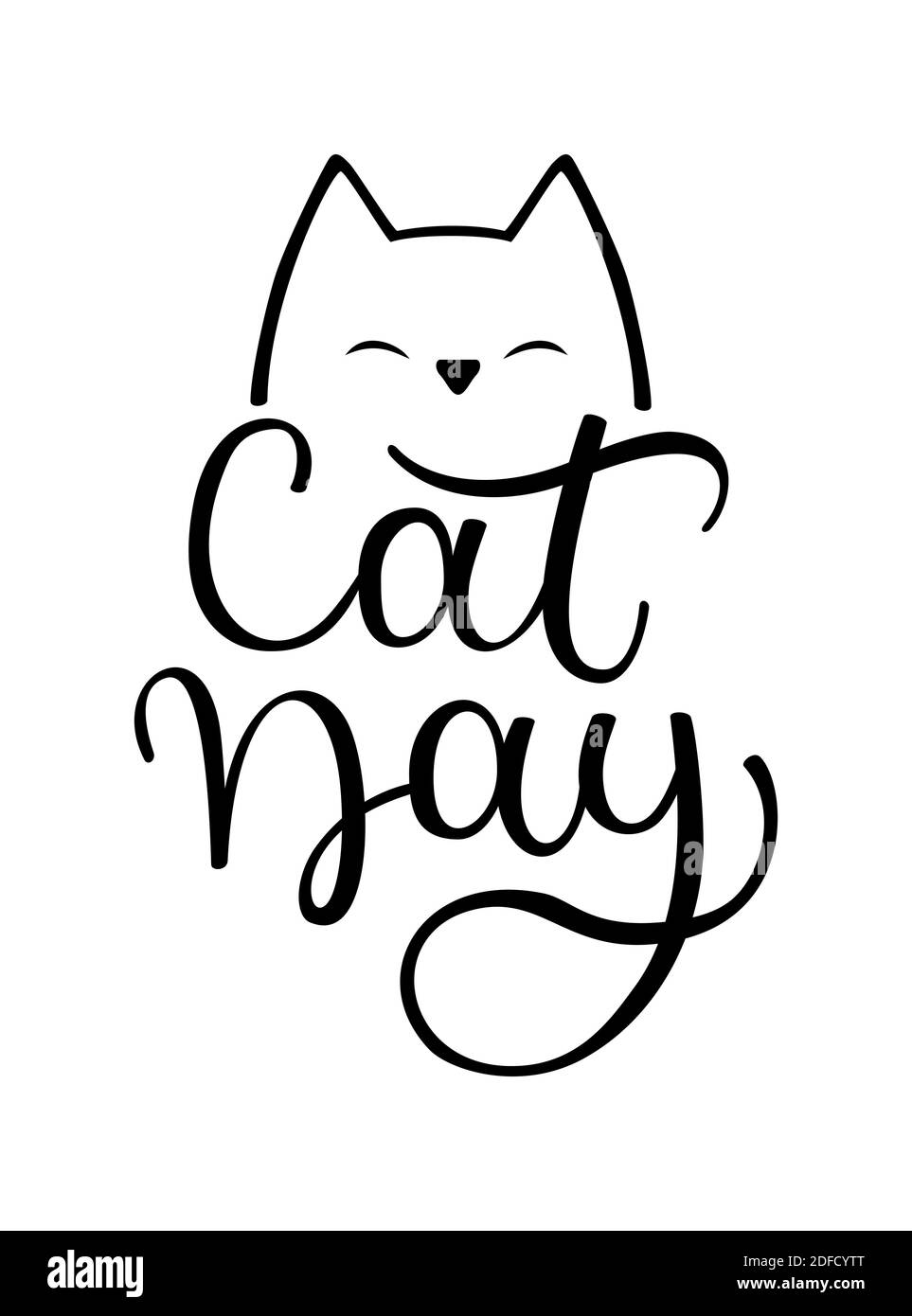 I Love My Cat Hand Drawn Lettering Phrase Cat Head Icon Vector Illustration  High-Res Vector Graphic - Getty Images