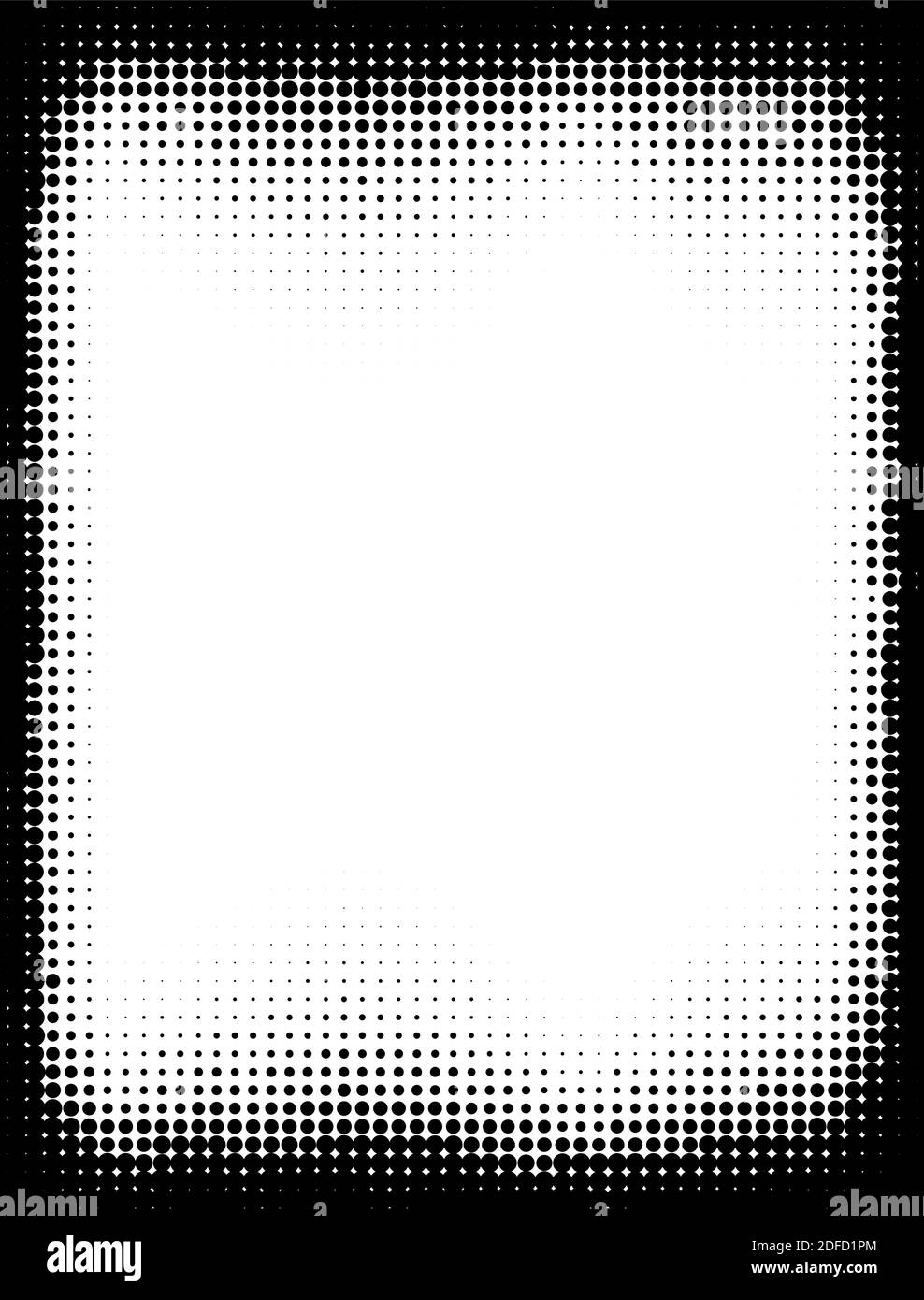 Retro Pop Art Half Tone Border Background Frame Stock Vector