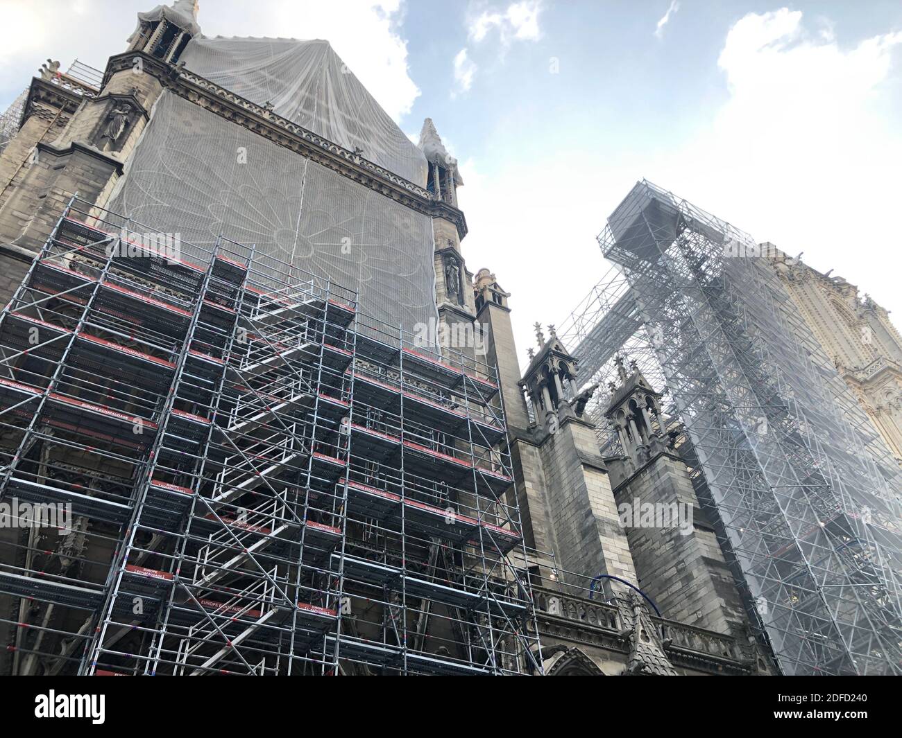 Restoration of notre-dame de paris Stock Photo