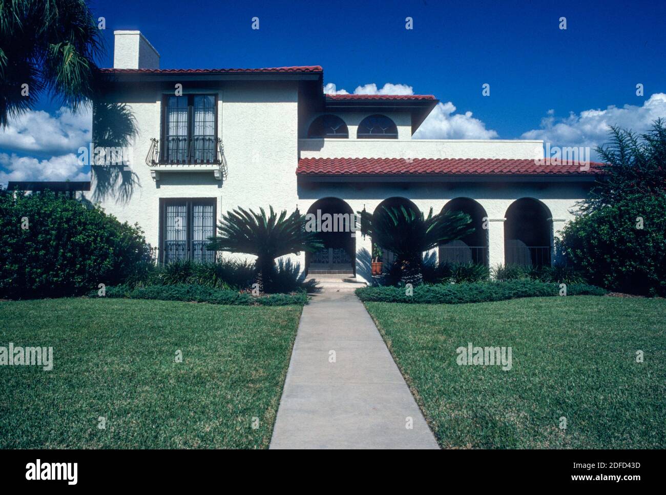 Spanish revival style house is wellkept, Tampa, Florida, USA Stock