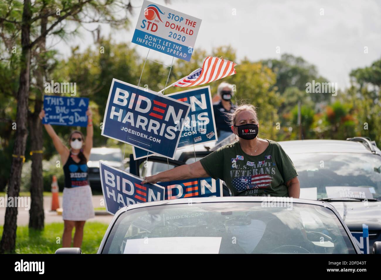 COCONUT CREEK, FL, USA - 29 October 2020 - US democratic presidential candidate Joe Biden at a Drive-In Rally at Broward College - Coconut Creek, Flor Stock Photo