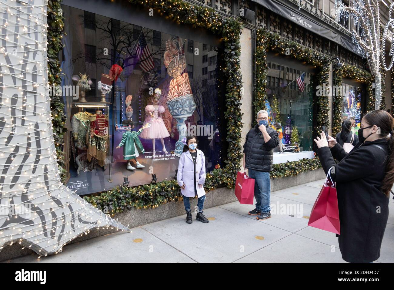 Saks Fifth Avenue flagship store displays the New York City holiday