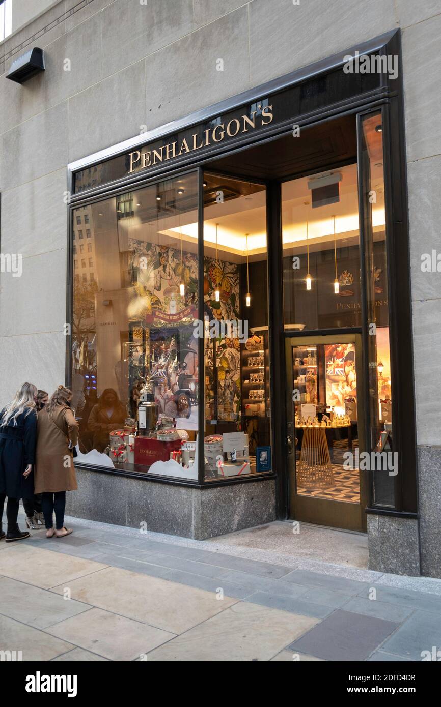 Penhaligons is an upscale store in Rockefeller Center Promenade, New York City, USA Stock Photo