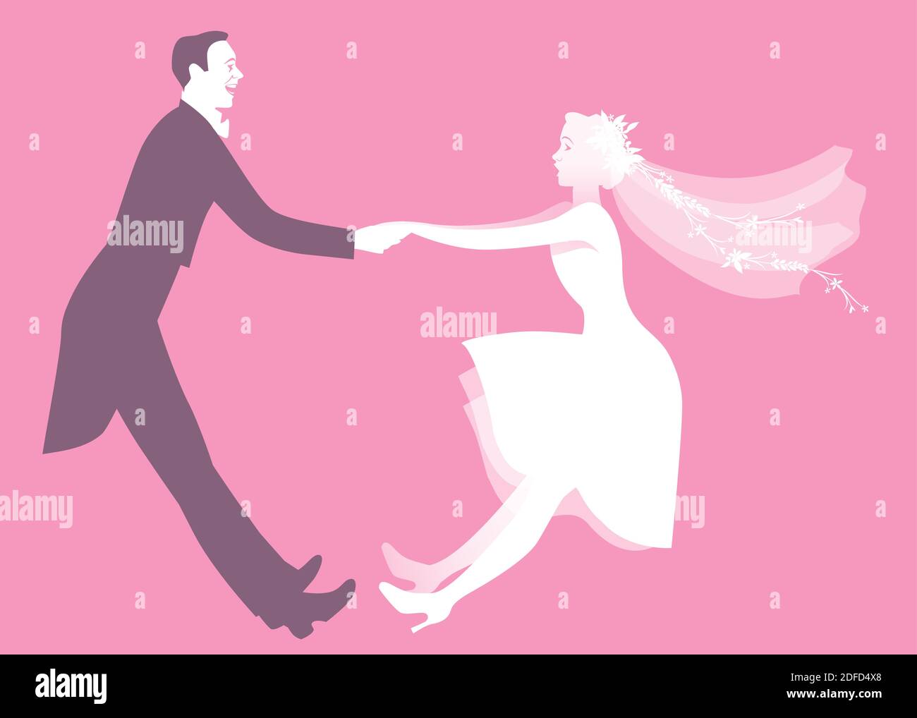 Funny wedding couple dressed vintage style wedding clothes dancing in retro style Stock Vector Image & Art - Alamy Funny wedding couple dressed vintage style wedding clothes dancing in retro style Stock Vector Image & Art - Alamy