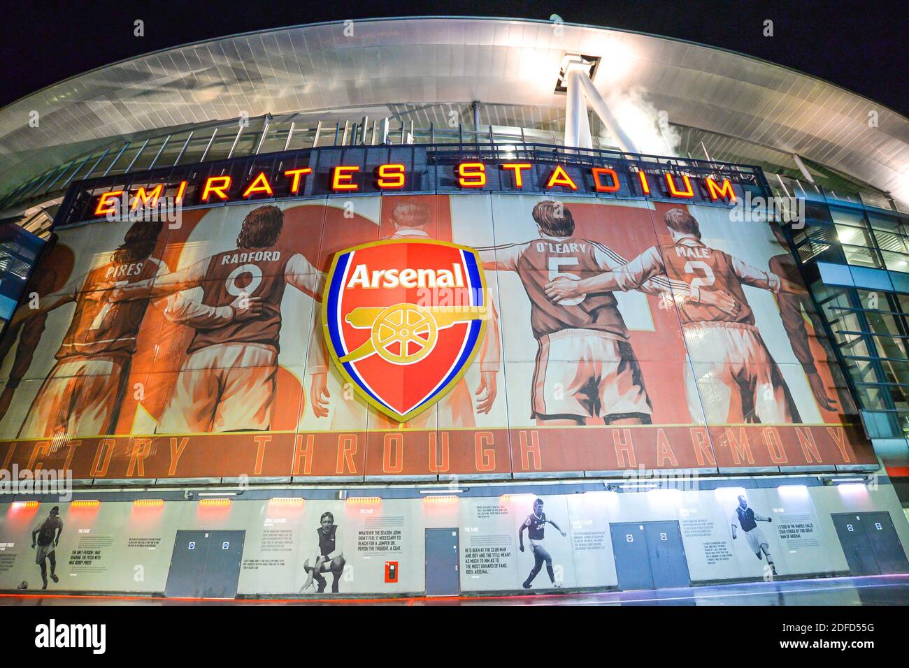 London/UK - 12/3/20 - The first fans returning to the Arsenal stadium after an eight month break due to the Covid-19 pandemic Stock Photo