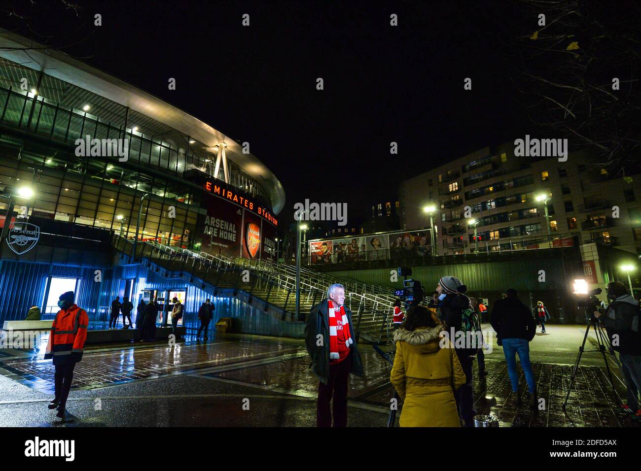 London/UK - 12/3/20 - The first fans returning to the Arsenal stadium after an eight month break due to the Covid-19 pandemic Stock Photo