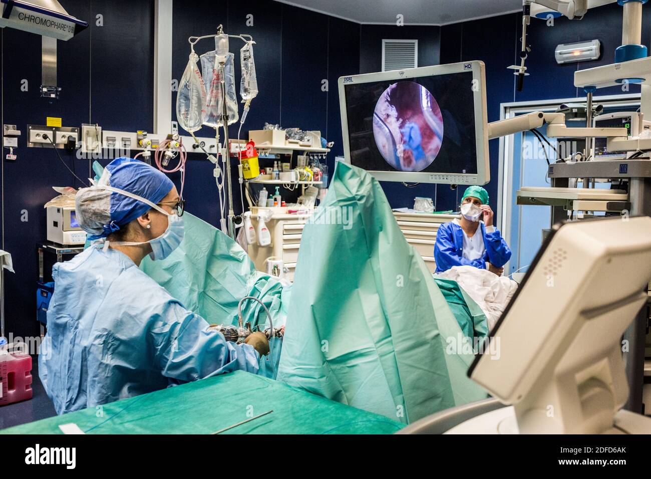 H.O.L.E.P (Holmium laser enucleation of the prostate) prostate enucleation  and fragmentation of bladder stones, Holmium laser treatment of prostate ad  Stock Photo - Alamy