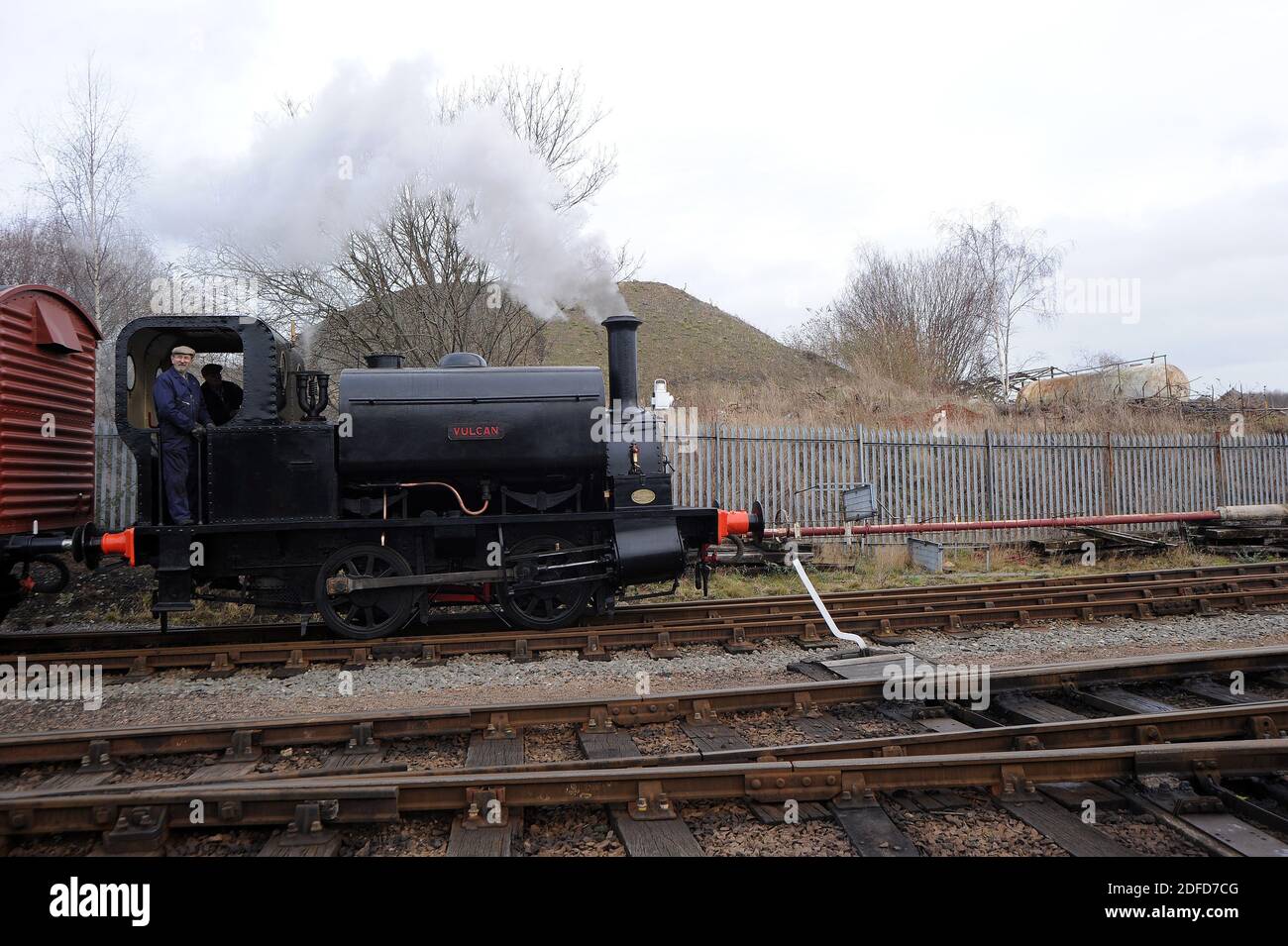 "Vulcan" shunting two vans in the yard at Barrow Hill Stock Photo Alamy