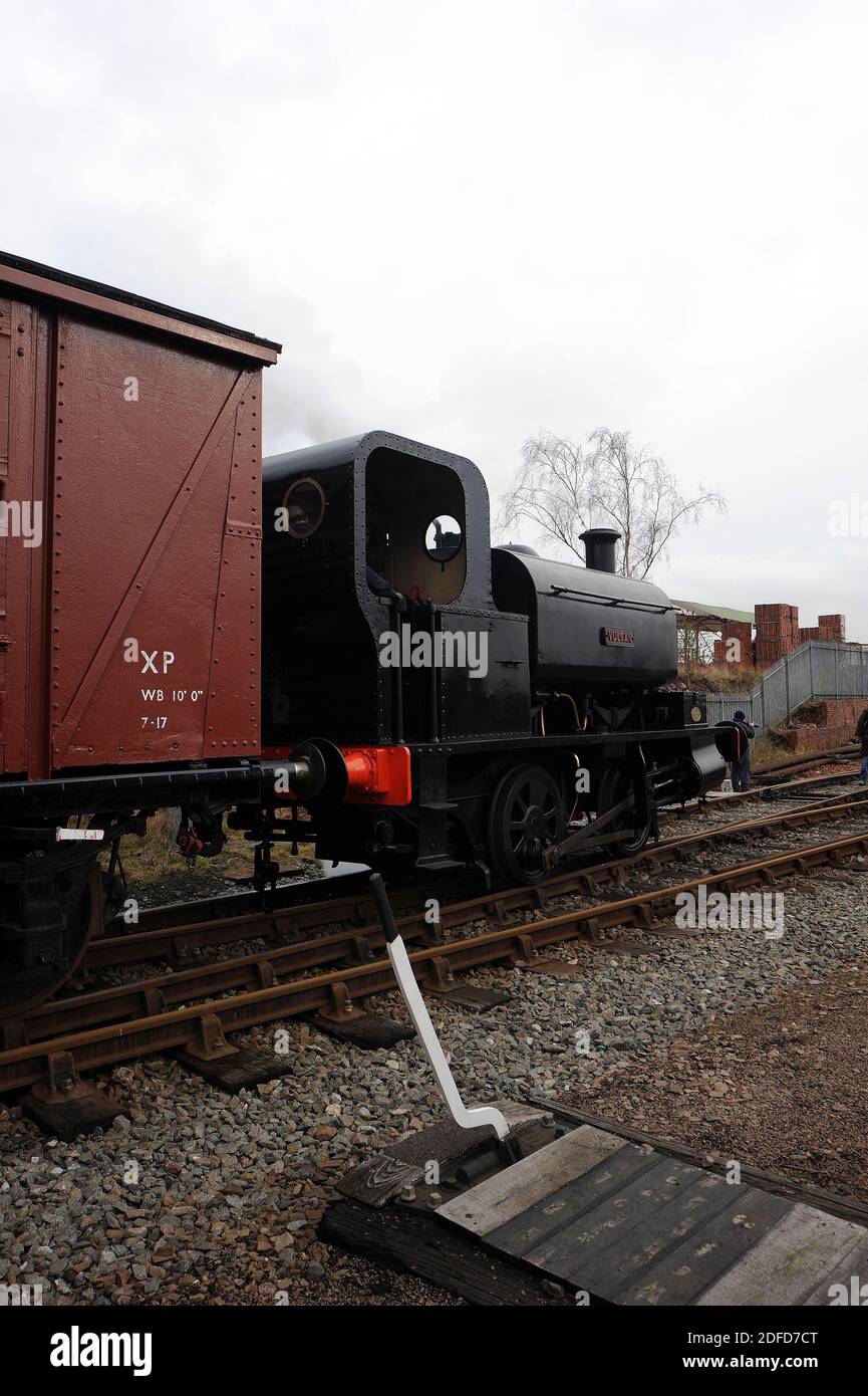 "Vulcan" shunting two vans in the yard at Barrow Hill Stock Photo Alamy