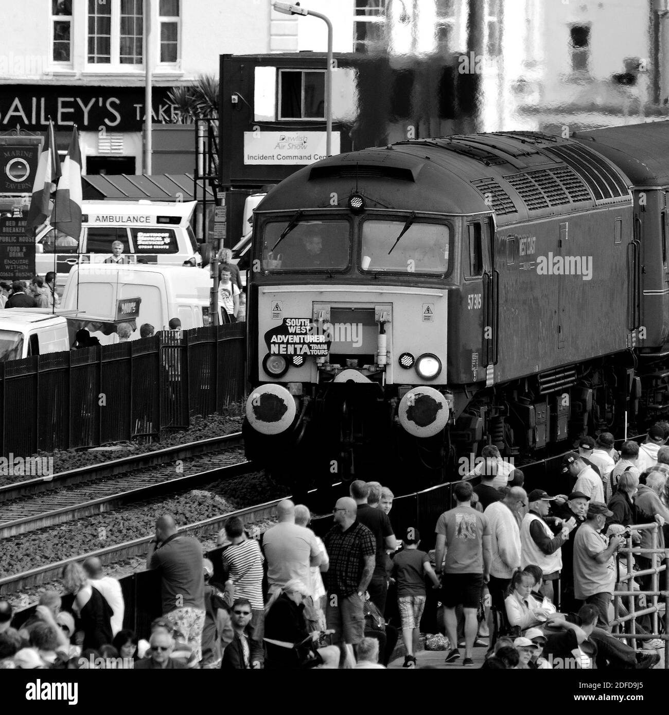 '57315' (leading) and '57804' (at the rear) at Dawlish with a railtour for Torbay. Stock Photo