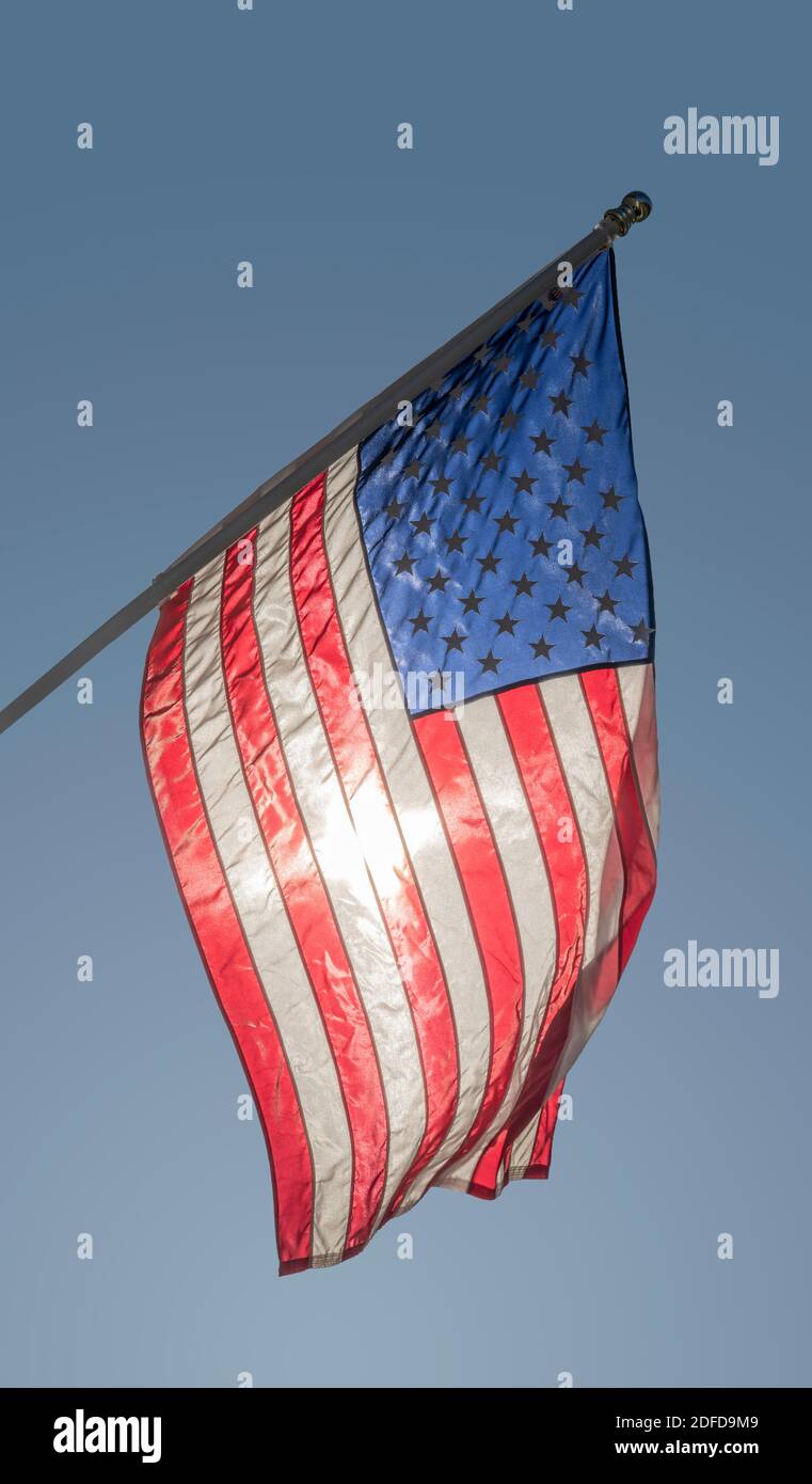 Backlit American Flag Stock Photo