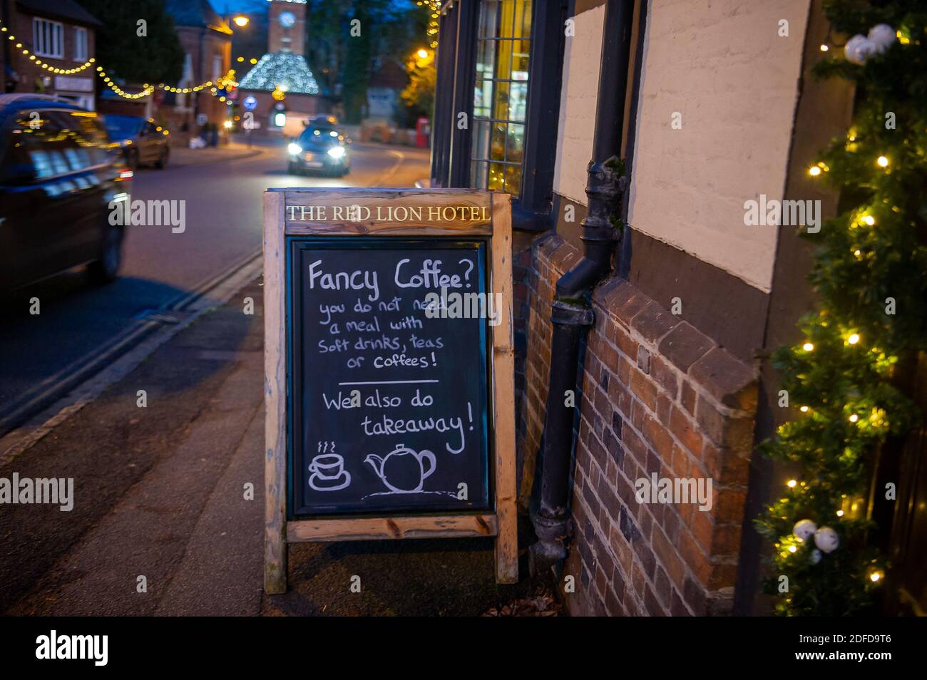 Wendover Buckinghamshire UK 1st December 2020 A Takeaway Sign wendover-buckinghamshire-uk-1st-december-2020-a-takeaway-sign