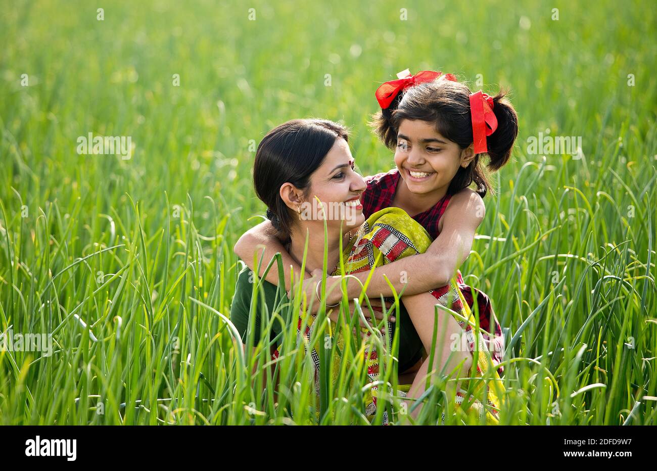 Indian village mother daughter hi-res stock photography and images - Alamy