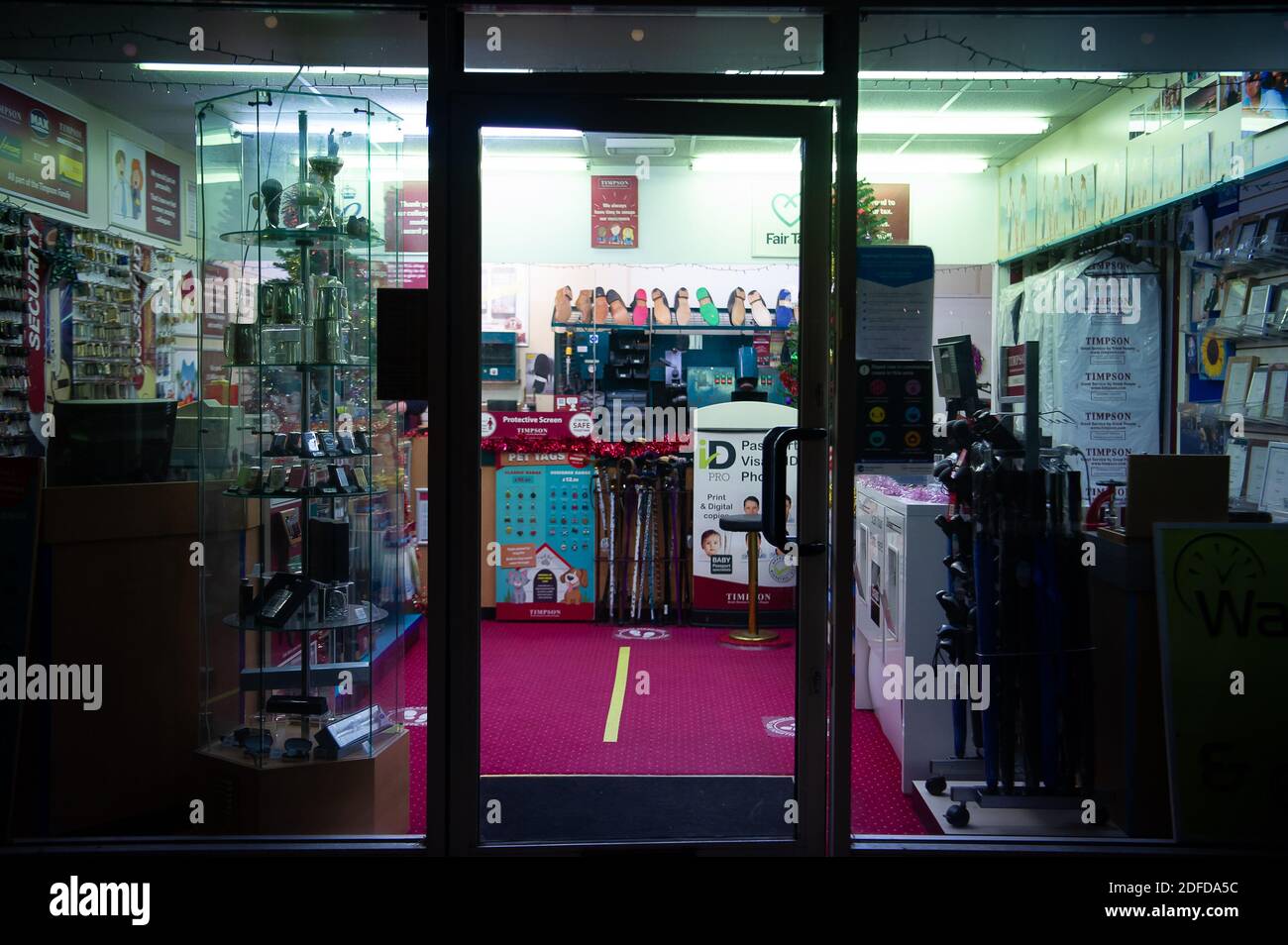 A quiet day in the Timpson repair shop. Local shops and pubs in