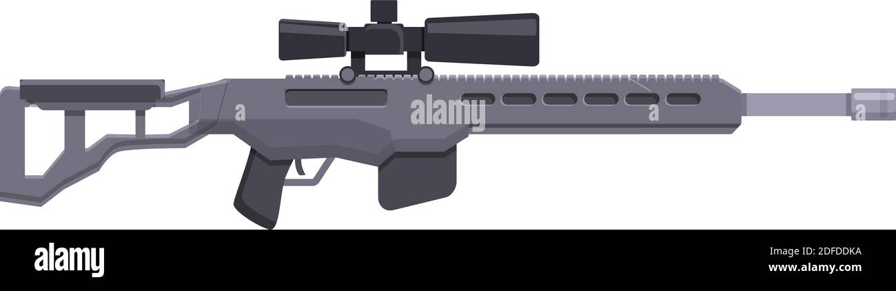 Swat sniper weapon icon. Cartoon of swat sniper weapon vector icon for web design isolated on white background Stock Vector