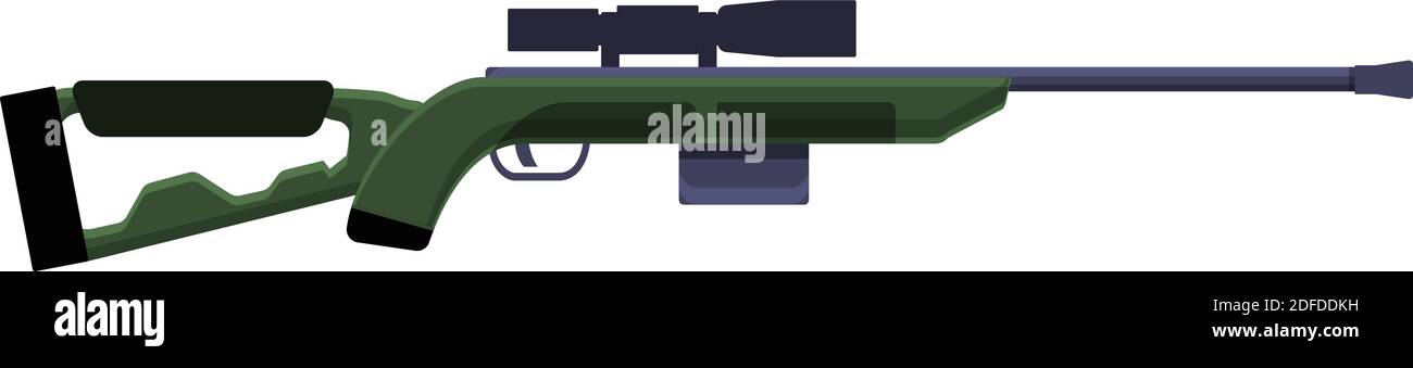 Rifle sniper weapon icon. Cartoon of rifle sniper weapon vector icon for web design isolated on white background Stock Vector