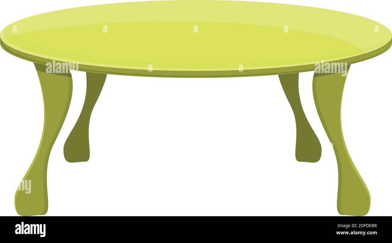 Green color table icon. Cartoon of green color table vector icon for