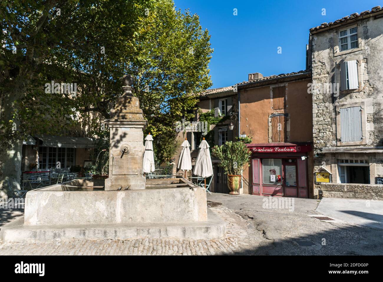 Main square in the Gordes, France, Europe. Stock Photo