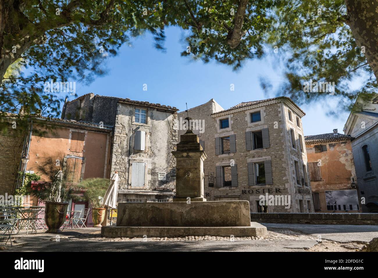 Main square in the Gordes, France, Europe. Stock Photo