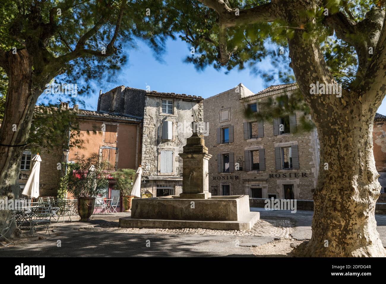 Main square in the Gordes, France, Europe. Stock Photo