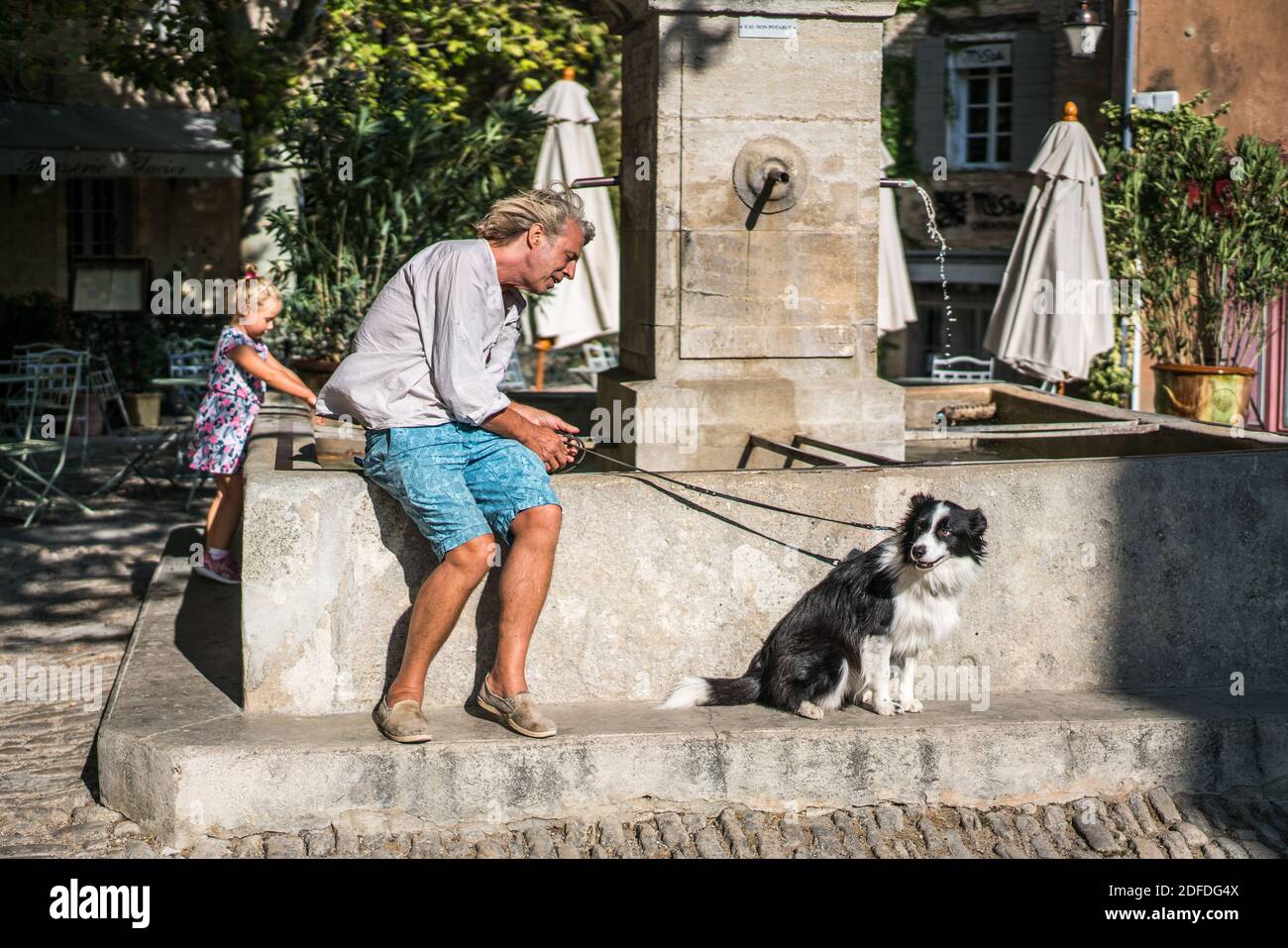 Main square in the Gordes, France, Europe. Stock Photo