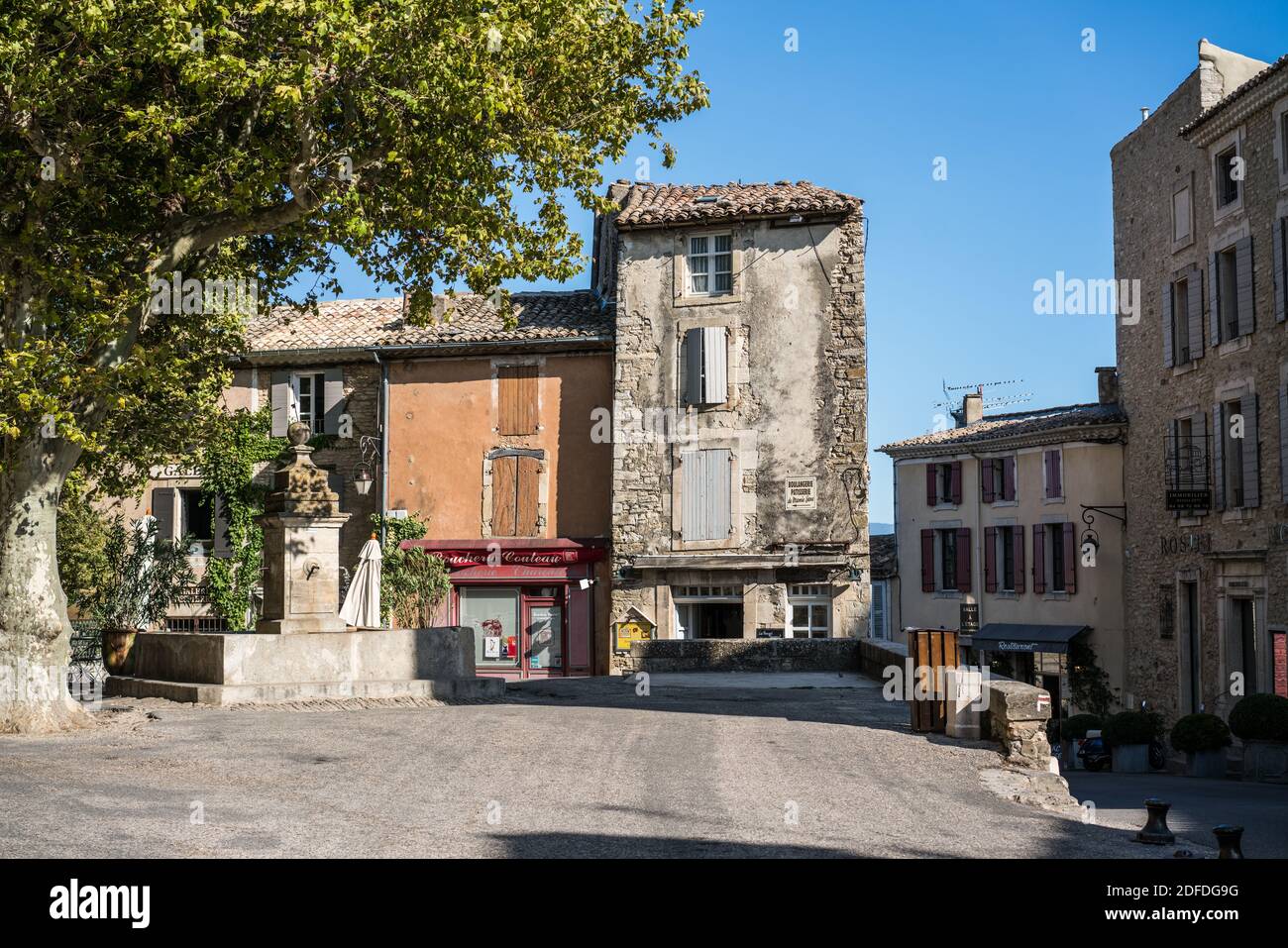 Main square in the Gordes, France, Europe. Stock Photo