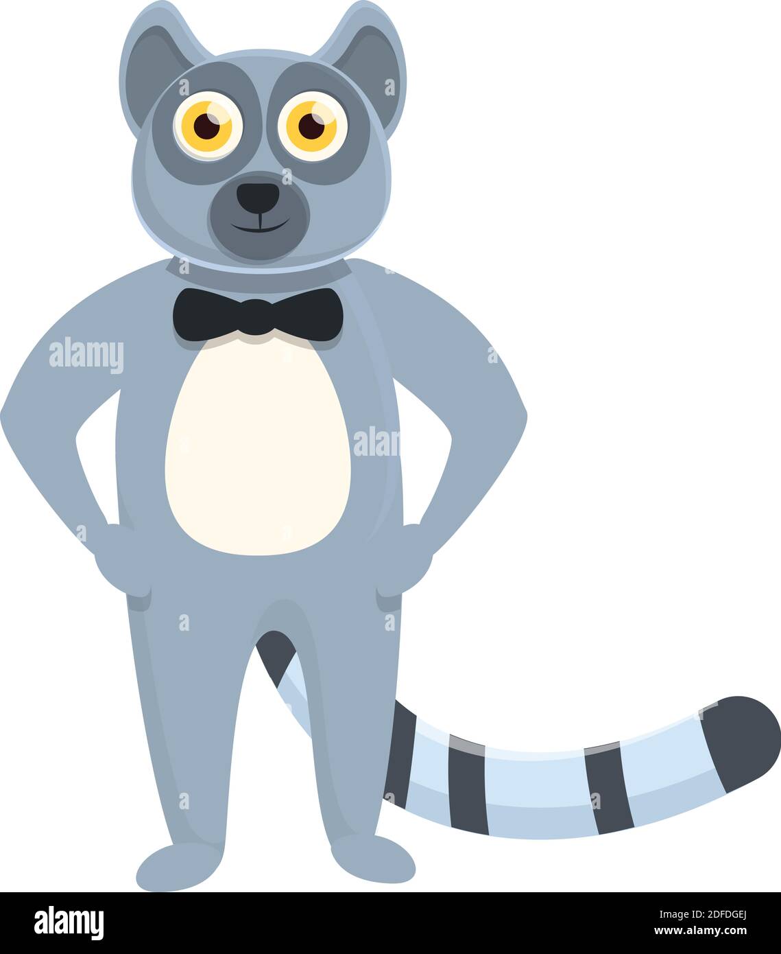 Elegant lemur icon. Cartoon of elegant lemur vector icon for web design isolated on white background Stock Vector