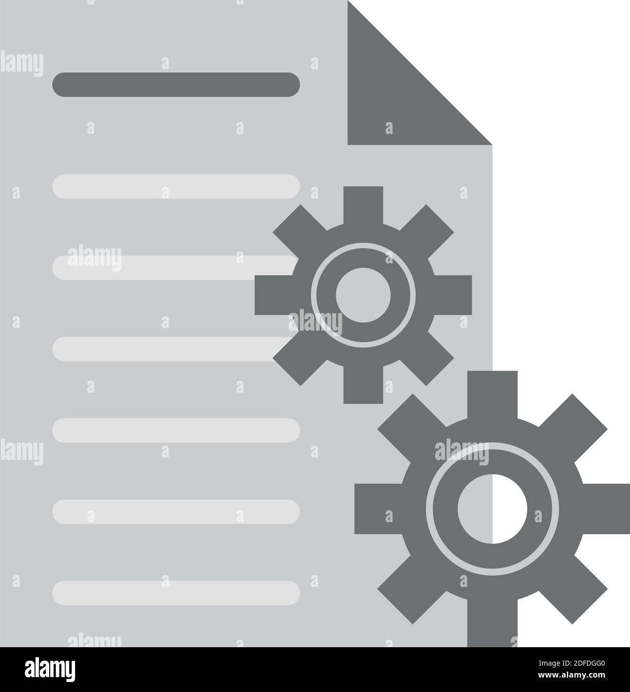 document paper and gears icons vector illustration design Stock Vector
