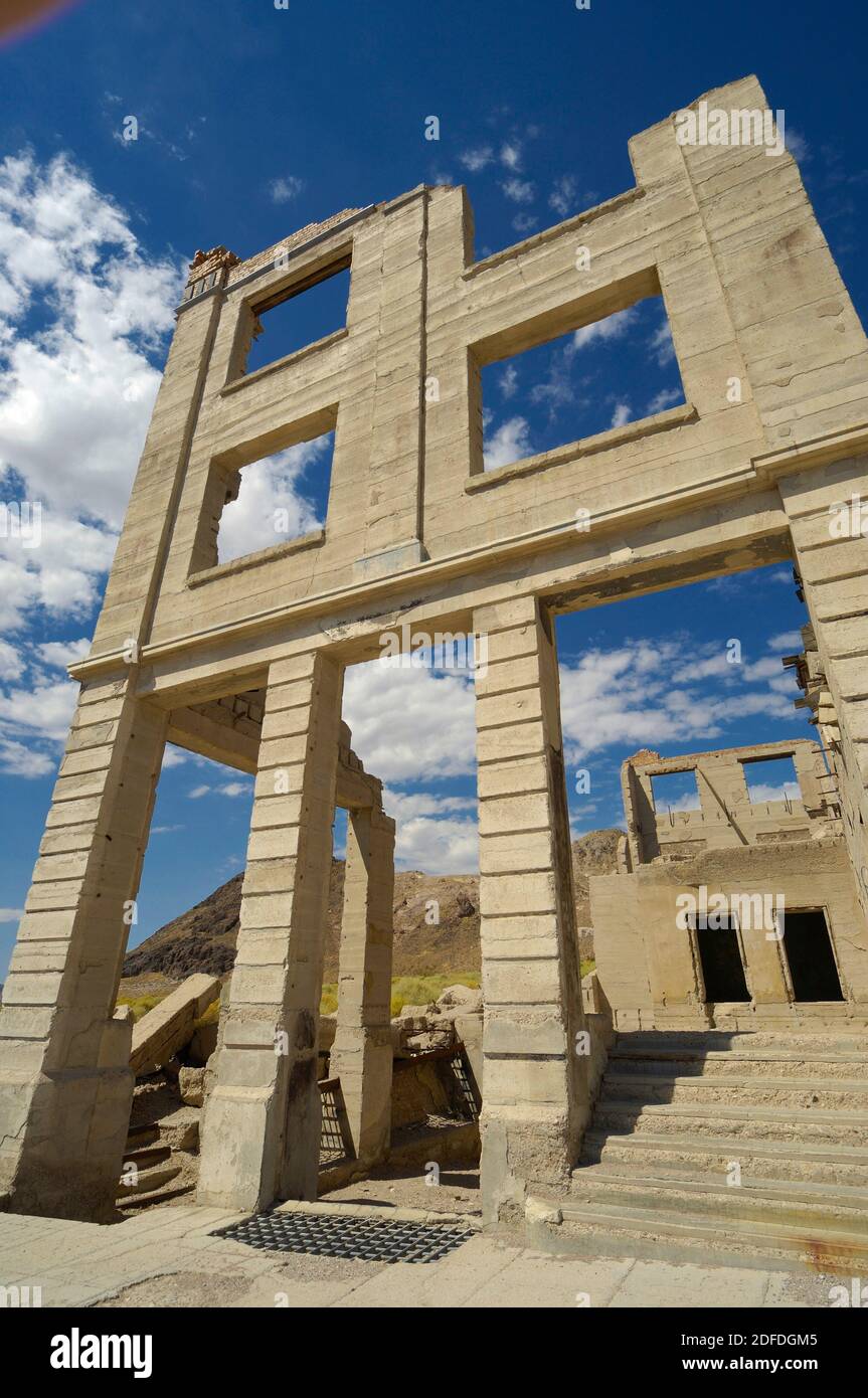 Rhyolite Ghost Town, Nye County, Nevada, USA Stock Photo