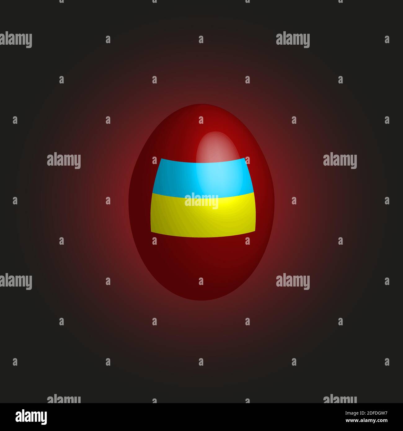 Easter egg with the flag of Ukraine. Ukrainian Easter. A festive event