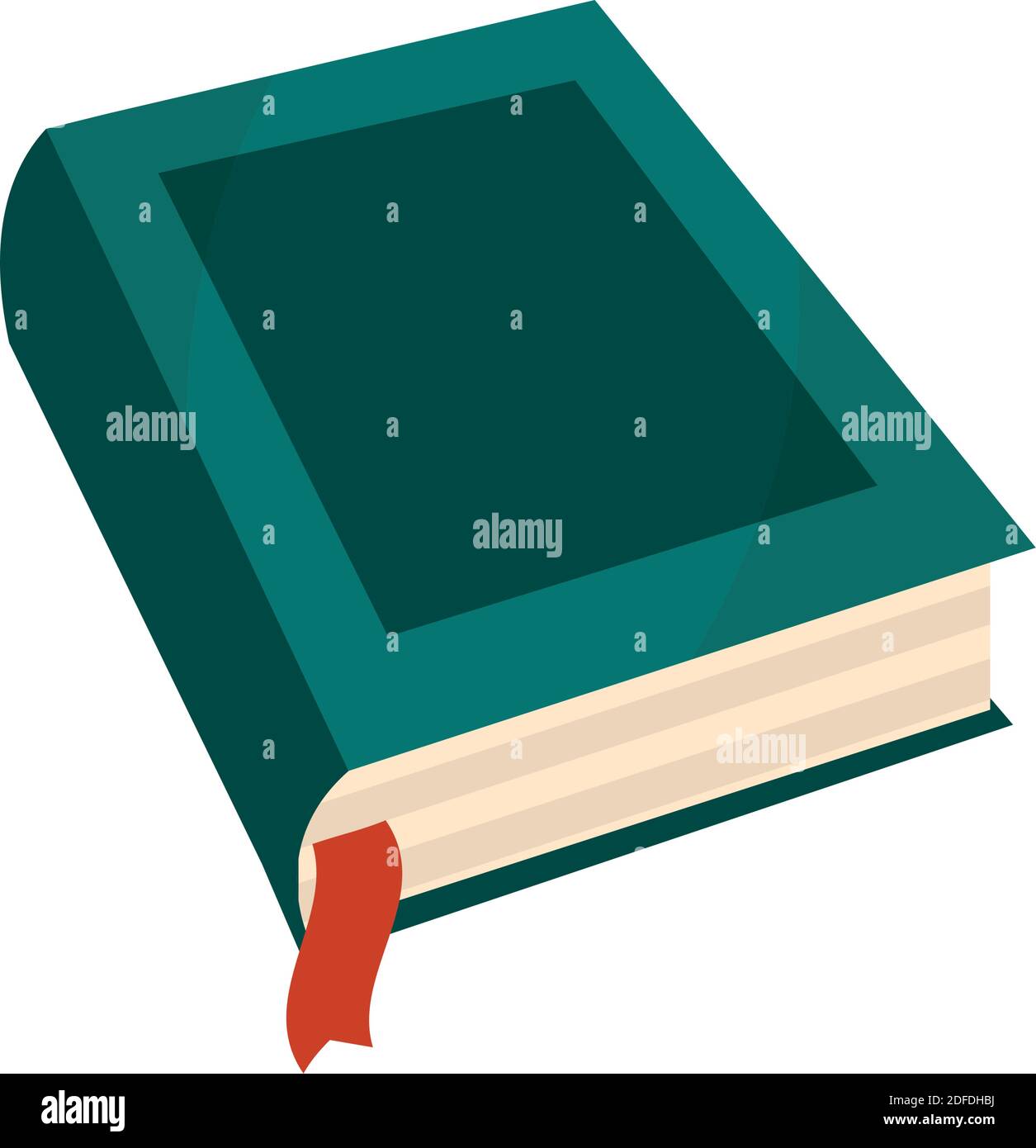 green book with bookmark reading and learning vector illustration Stock