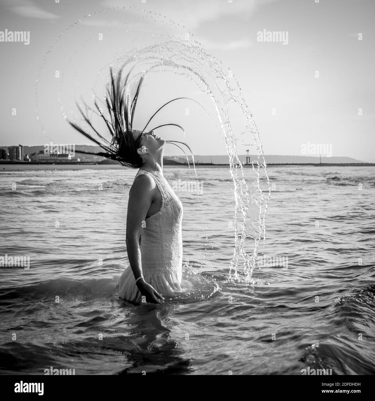 Trash the dress wedding Black and White Stock Photos & Images - Alamy