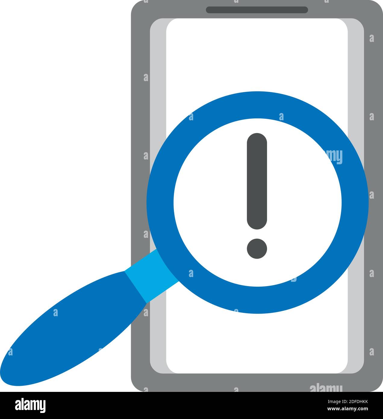 tablet electronic device with magnifying glass vector illustration design Stock Vector