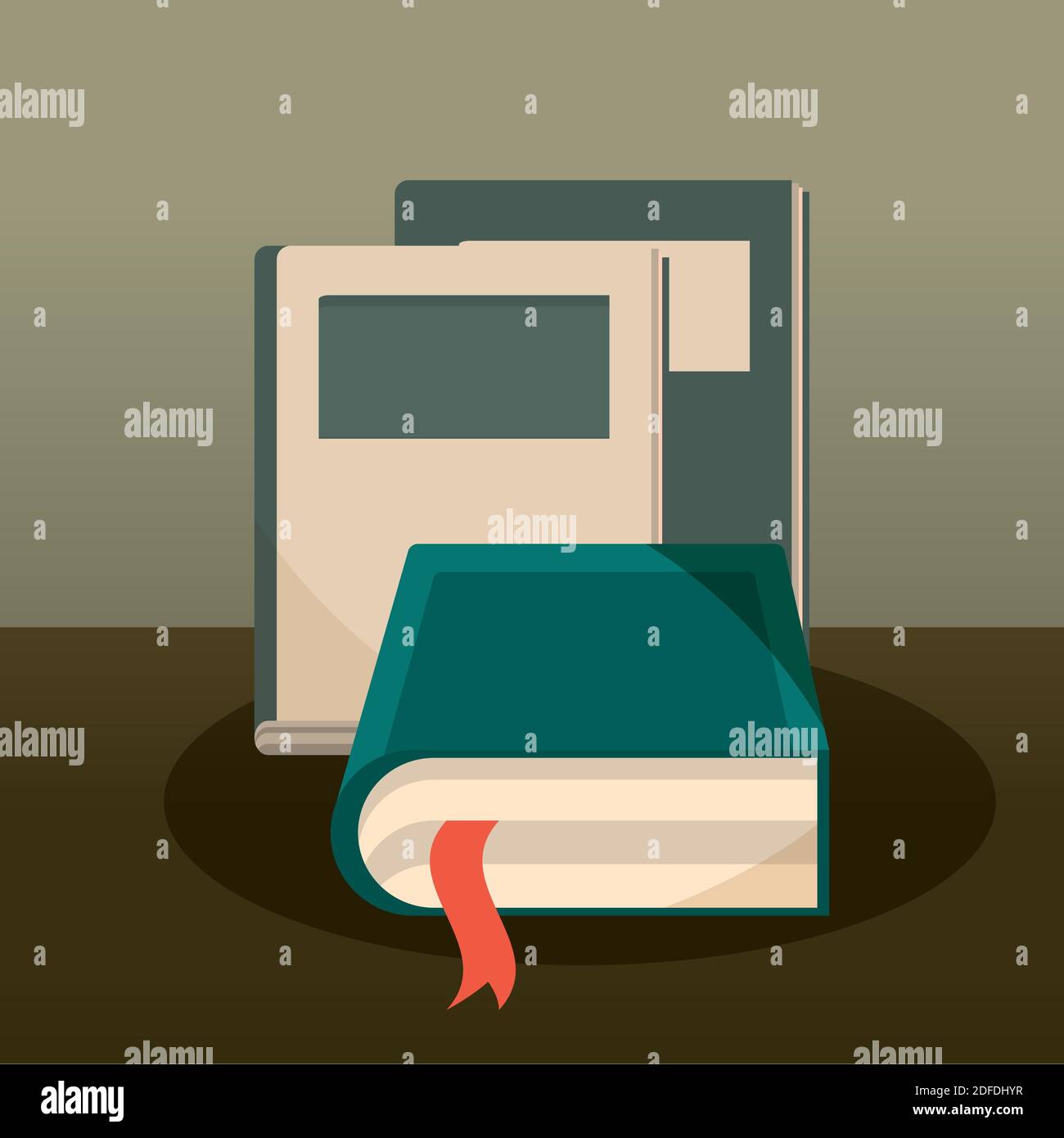 book with bookmark and books reading academic design vector ...