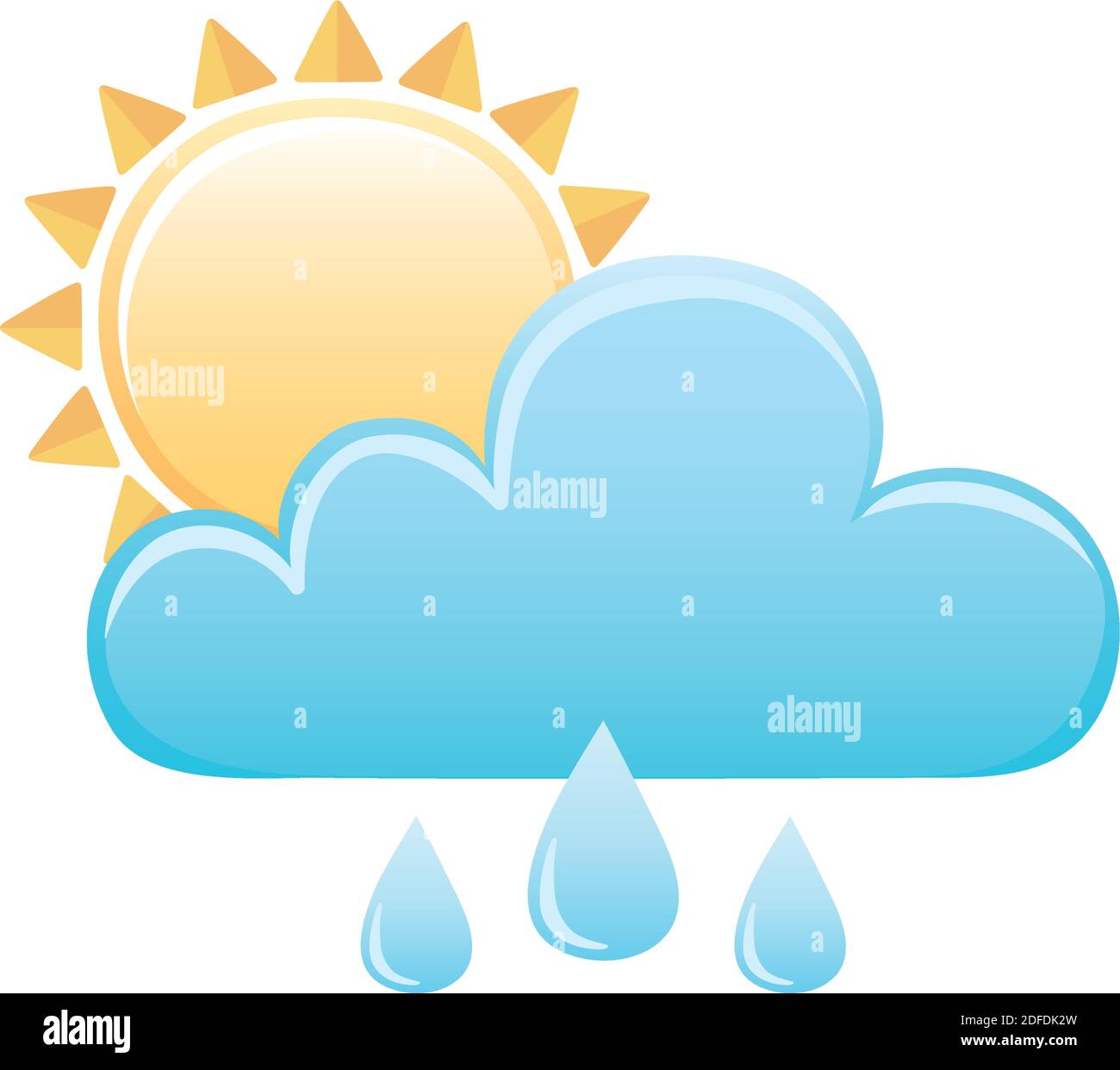 weather rainy cloud and sun isolated image vector illustration Stock ...
