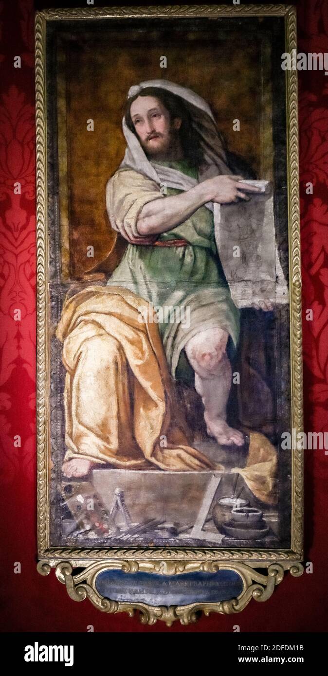 Italy Marche Macerata - Palazzo Bonaccorsi - Civic museum -Federico Zuccari Portrait of Raphael as Isia Stock Photo