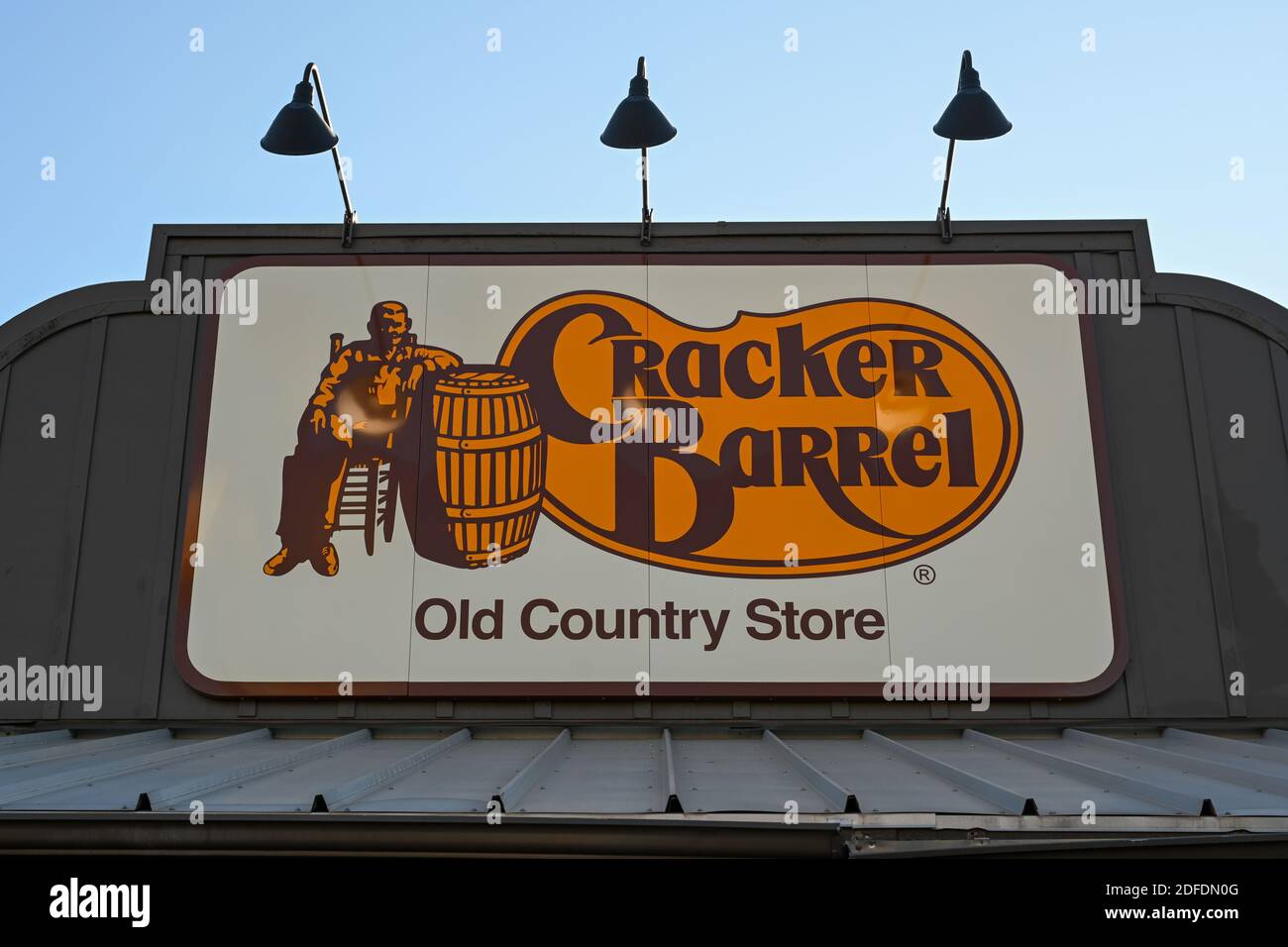 Detailed view of Cracker Barrel Old Country Store signage, Wednesday