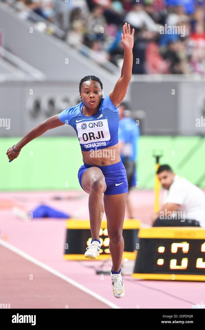 Keturah Orji (USA). Triple Jump women final. IAAF World Athletics Championships, Doha 2019 Stock