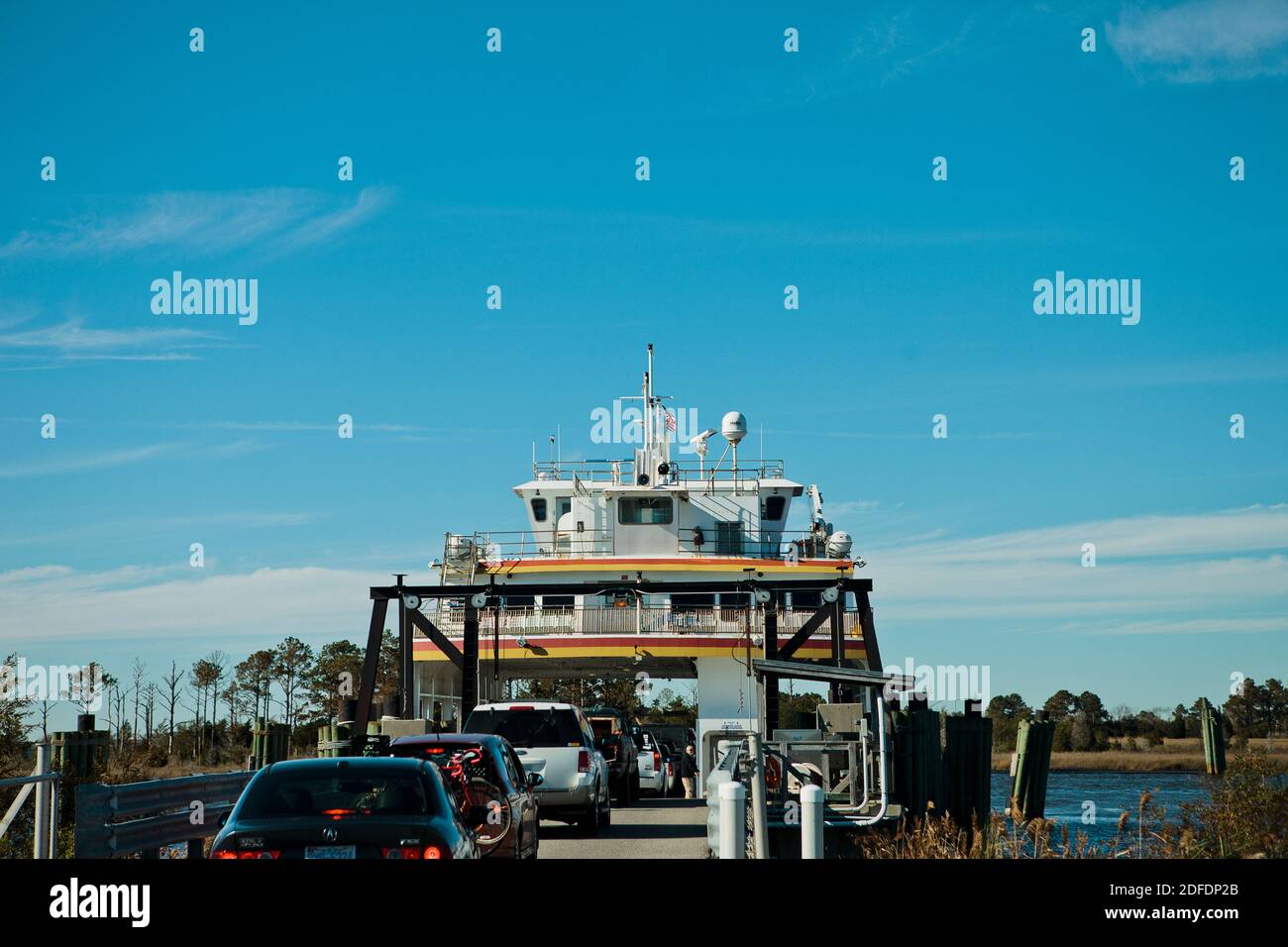 Car driving onto a ferry hi res stock photography and images alamy