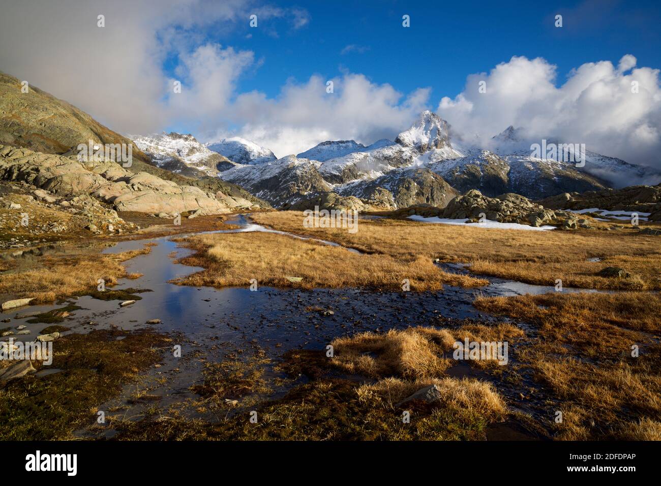 Serrato Peak in Tena Valley, Panticosa Area, Pyrenees, Huesca Province, Aragon in Spain. Stock Photo
