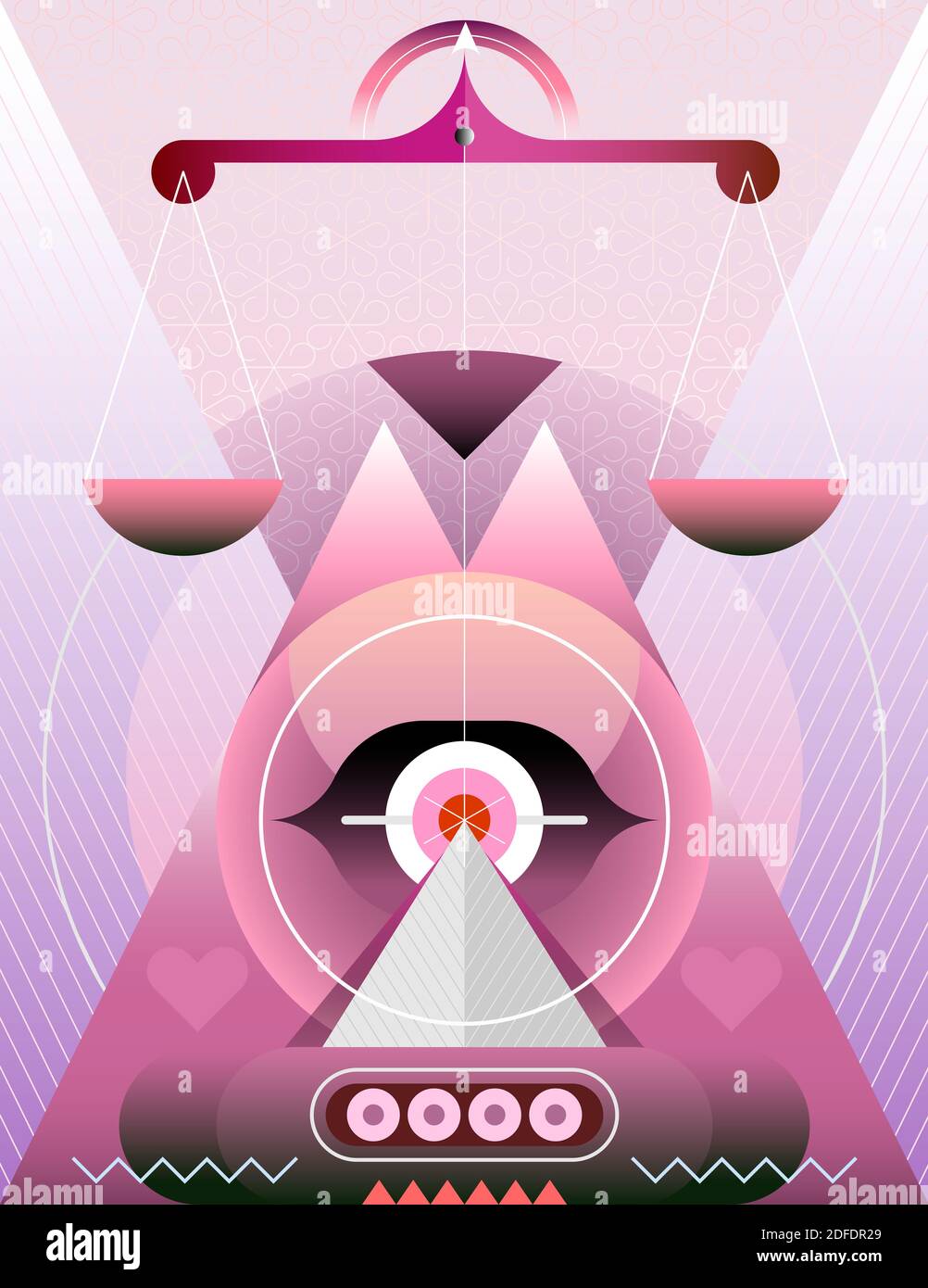 Libra Zodiac astrological sign abstract modern art vector illustration